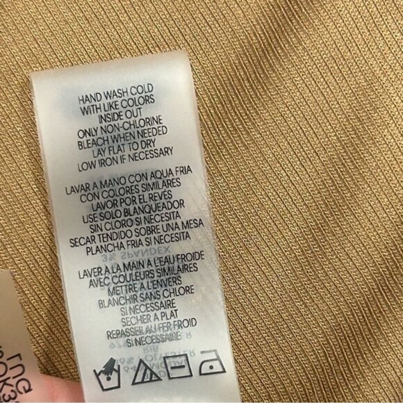 Calvin Klein Camel Brown wide leg flowy loose relaxed fit pull on pants Sz M NWT - Picture 5 of 10